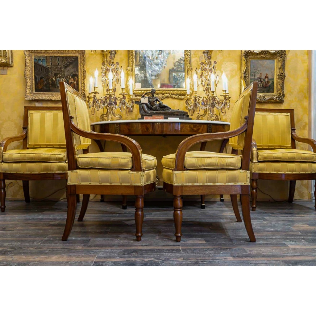 François Honoré Jacob (1770-1841) – Quatre grands fauteuils en acajou d’époque Empire vers 1810 | Biron 