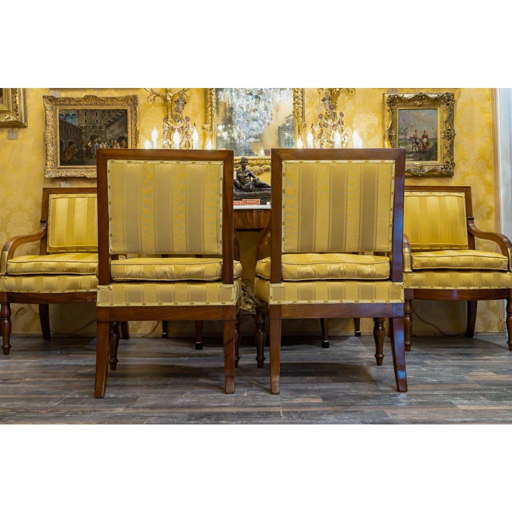 François Honoré Jacob (1770-1841) – Quatre grands fauteuils en acajou d’époque Empire vers 1810 | Biron 