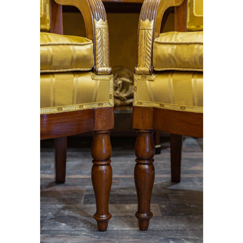 François Honoré Jacob (1770-1841) – Quatre grands fauteuils en acajou d’époque Empire vers 1810 | Biron 