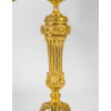 Paire de Bougeoirs vers 1820 de Style Louis XVI en Bronze Ciselé, Montée en Lampes | Biron 