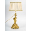 Paire de bougeoirs d’époque Napoléon III à décor de Putti en bronze doré, montée en lampes | Biron 