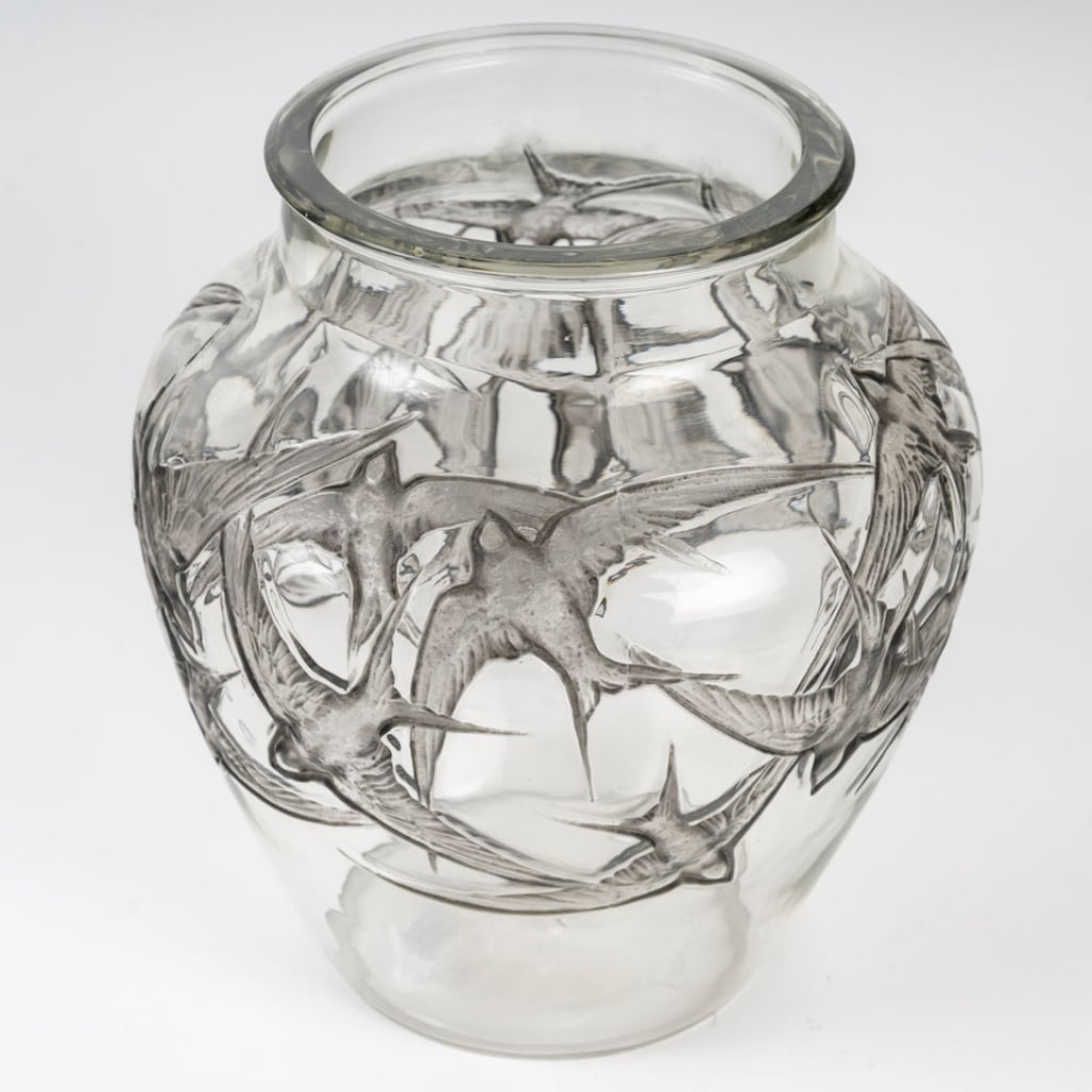 René Lalique, 1919 Vase » Hirondelles » | Biron 