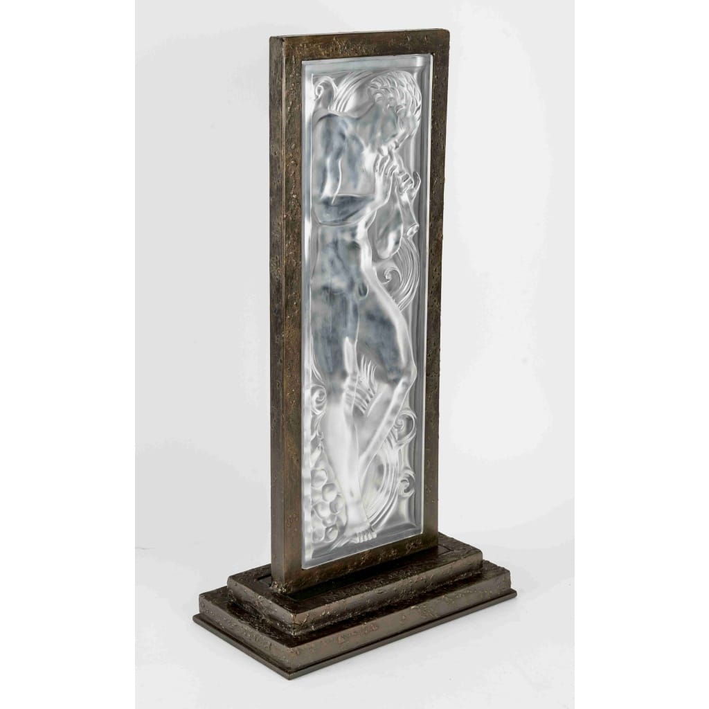 Panneau Décoratif « Joueur de Pipeau » cristal blanc de LALIQUE France | Biron 
