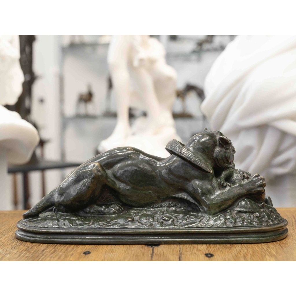 Sculpture – Tigre Dévorant Un Gavial , Antoine – Louis Barye (1795-1875) – Bronze | Biron 