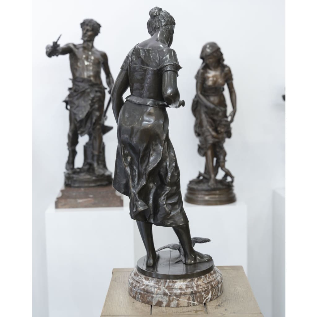 Sculpture – Le Retour des Hirondelles , Émile Joseph Nestor Carlier (1849-1927) – Bronze | Biron 