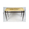 Console, table d’appoint, en bronze patiné et dessus de marbre, 1950-1960. | Biron 
