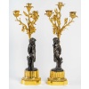 Paire de candélabres de style Louis XVI en bronze à décor de Faunes, montés en lampes | Biron 