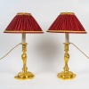 Paire de Flambeaux Rocaille Montée en Lampes en Bronze Ciselé et Doré Style Louis XV vers 1850 | Biron 