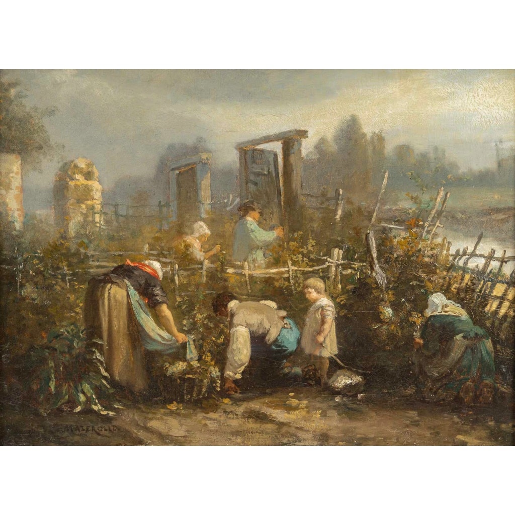 Alexis Joseph Mazerolle (1826-1889) Les vendanges huile sur toile vers 1850-1860 | Biron 