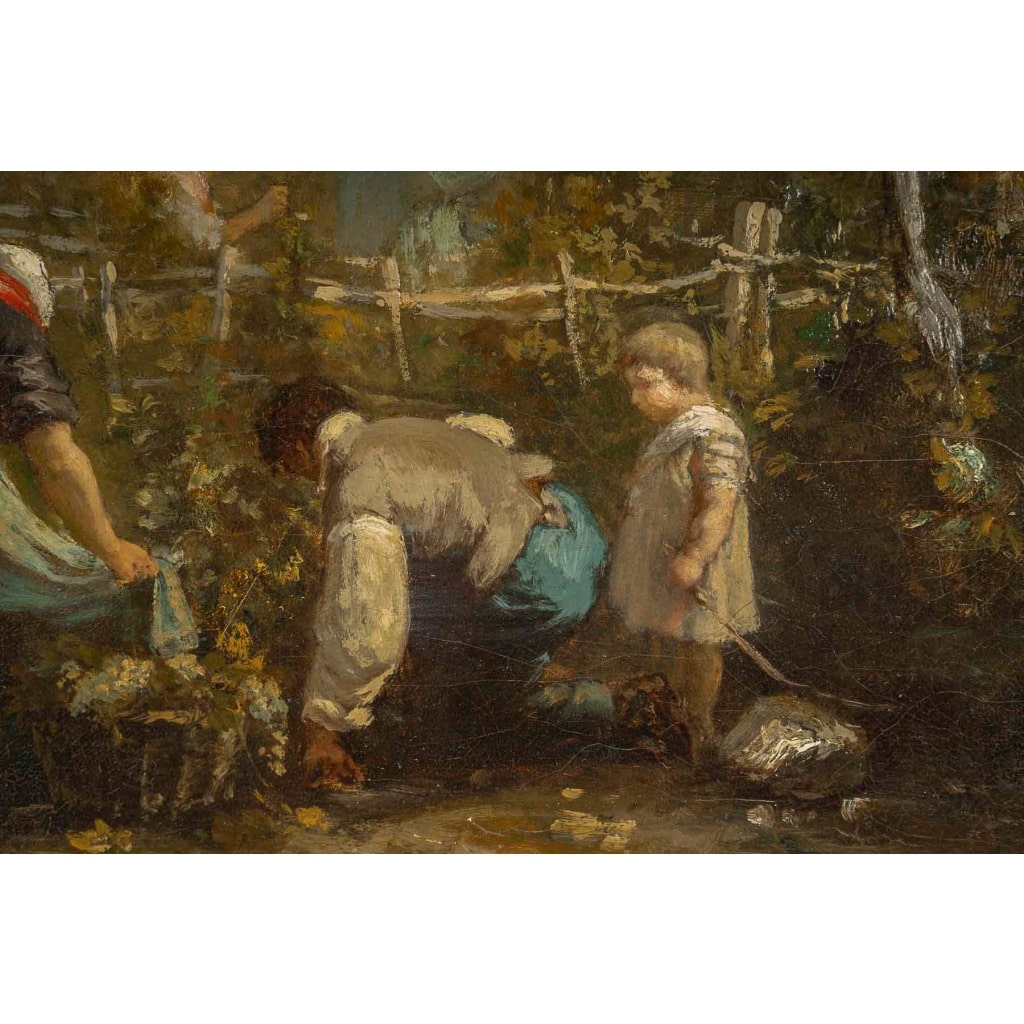 Alexis Joseph Mazerolle (1826-1889) Les vendanges huile sur toile vers 1850-1860 | Biron 