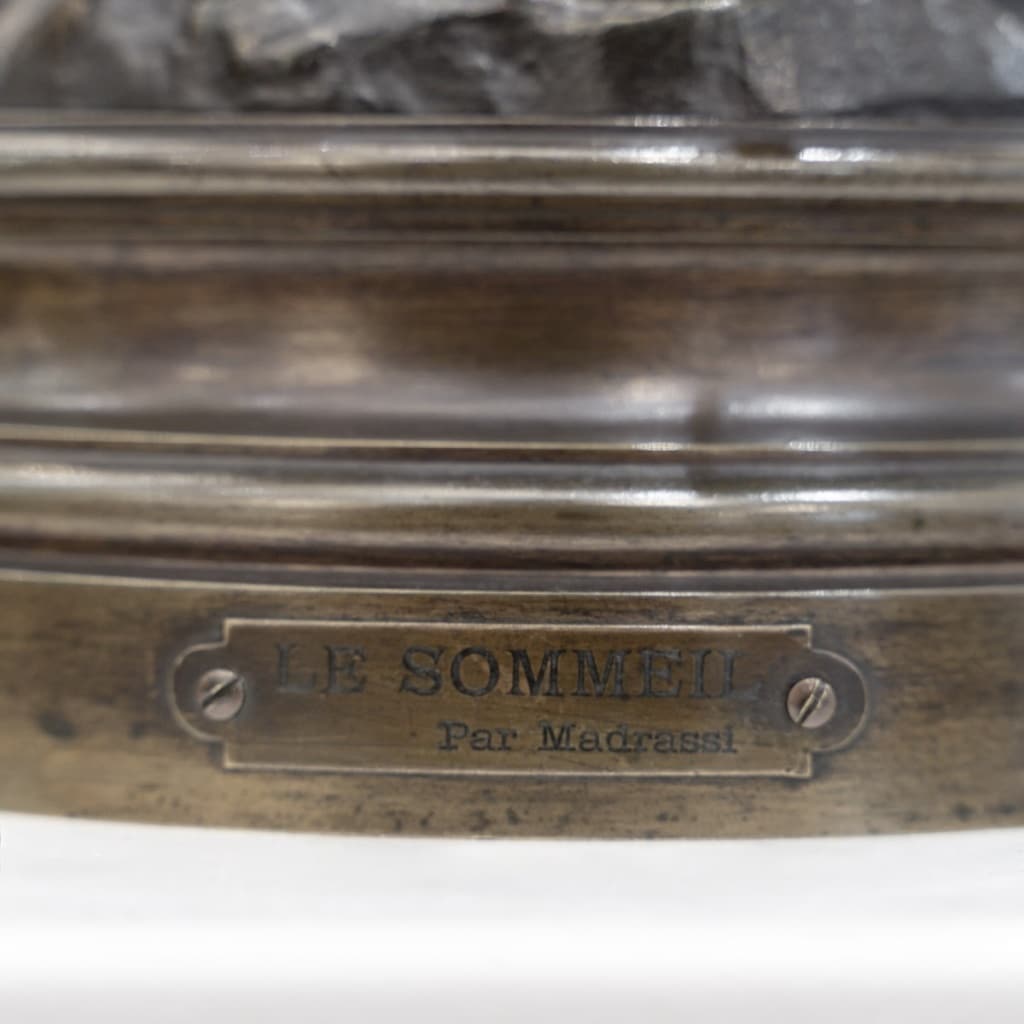 Sculpture – Le Sommeil , Luca Madrassi (1848-1919) – Bronze | Biron 