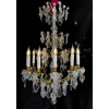 Lustre Français du XVIIIème de Forme Tige en Bronze Doré et Décor Cristal Taillé vers 1760-1770 | Biron 