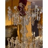 Lustre Français du XVIIIème de Forme Tige en Bronze Doré et Décor Cristal Taillé vers 1760-1770 | Biron 
