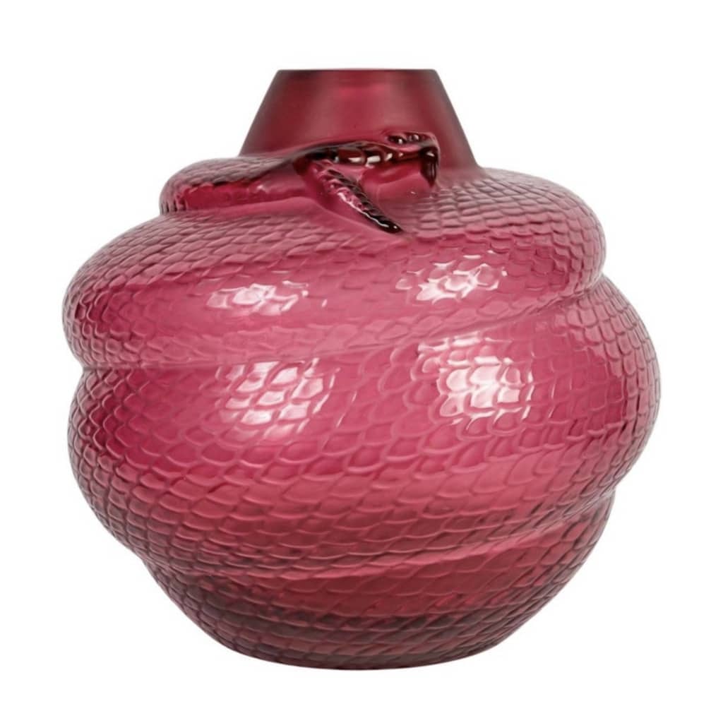 Vase « Serpent » cristal rouge de LALIQUE France | Biron 