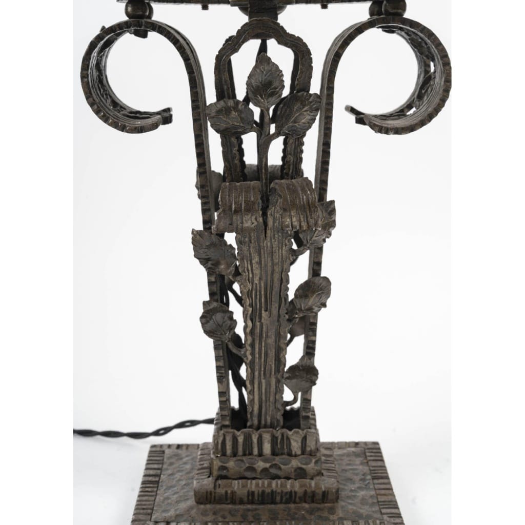 Lampe de table en fer forgé, Art Déco, 1930. | Biron 