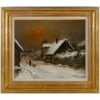 Théodore Levigne (1848-1912) Village sous la neige huile sur toile fin du XIXème siècle | Biron 