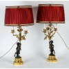 Paire de candélabres de style Louis XVI en bronze à décor de Faunes, montés en lampes | Biron 