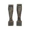 Paire de sculptures en terre cuite dans le goût de Modigliani, XXème siècle. | Biron 