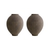 Paire de vases, Jars, couleur Taupe en terre cuite. | Biron 