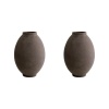 Paire de vases, Jars, couleur Taupe en terre cuite. | Biron 