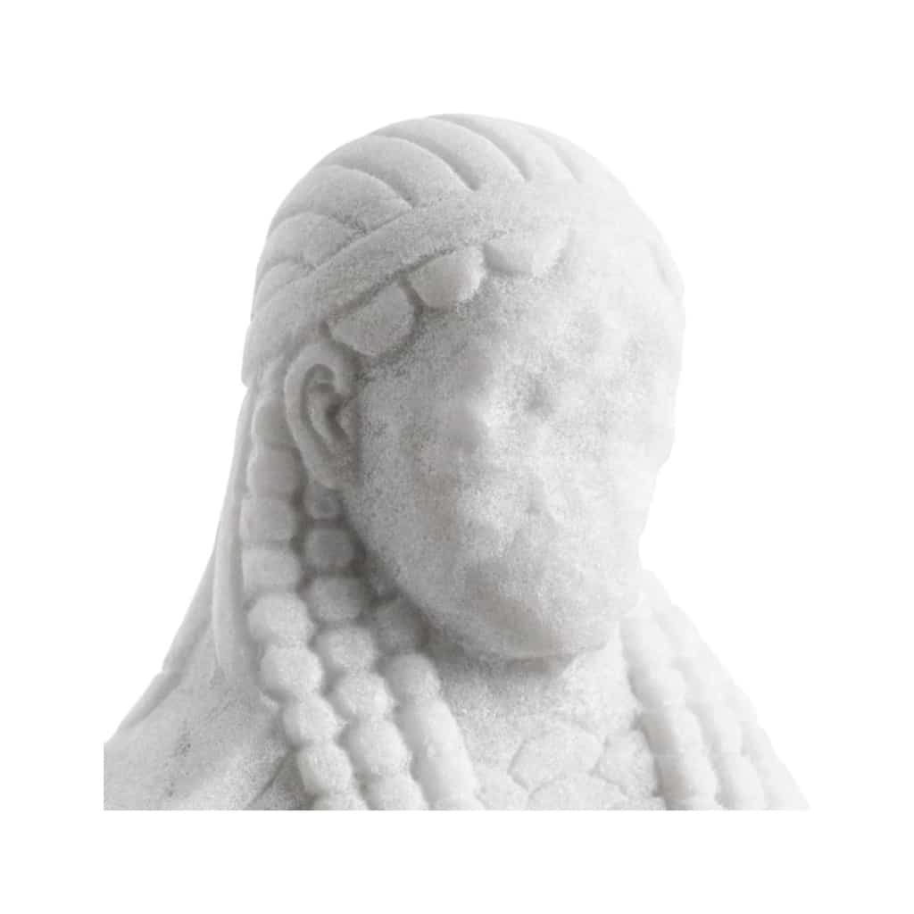 Sculpture, paire de Sphinx en marbre blanc, statue dans le goût de l’Egypte Antique, XXIème siècle. | Biron 