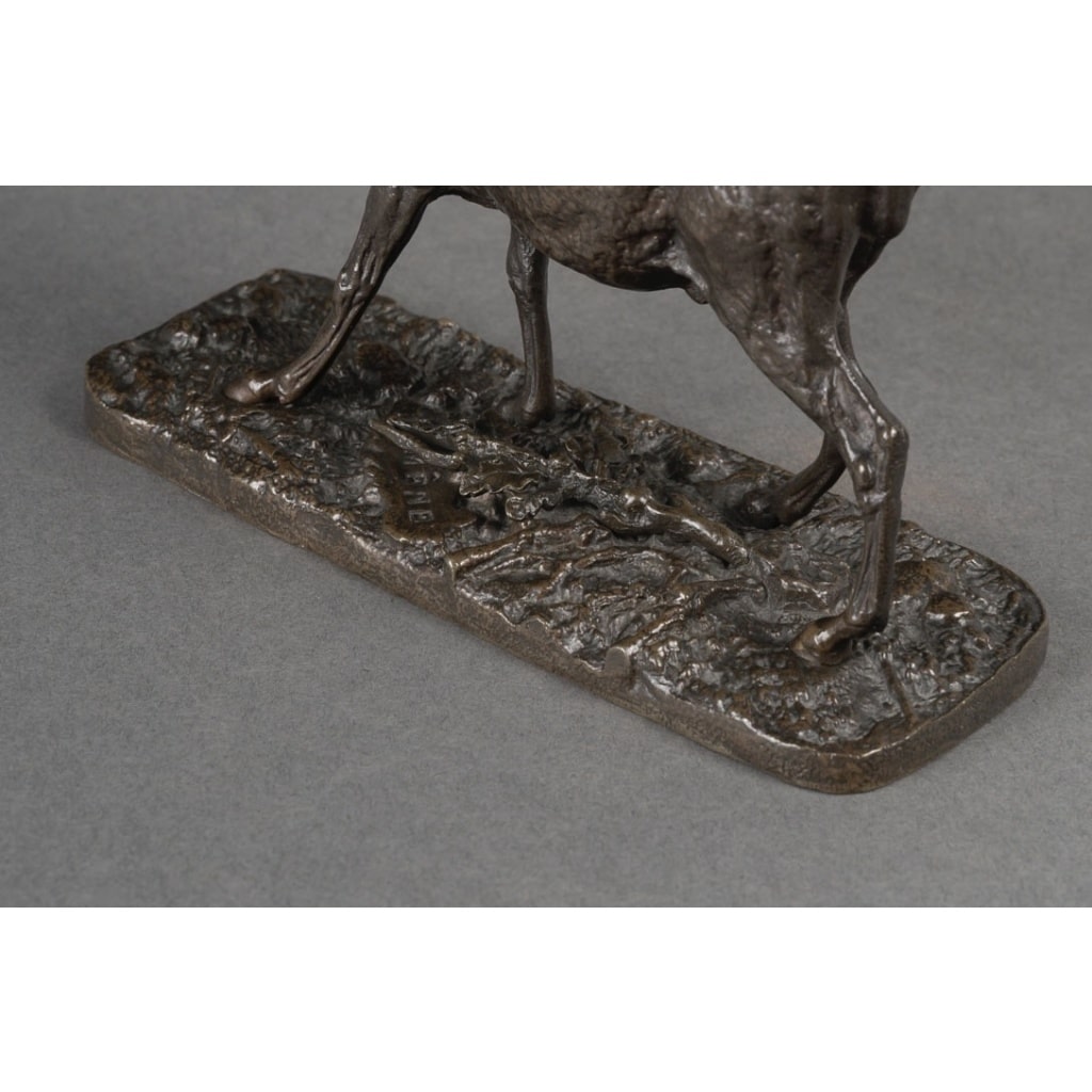 Sculpture – Le Cerf Marchant , Pierre – Jules Mêne (1810-1879) – Bronze | Biron 