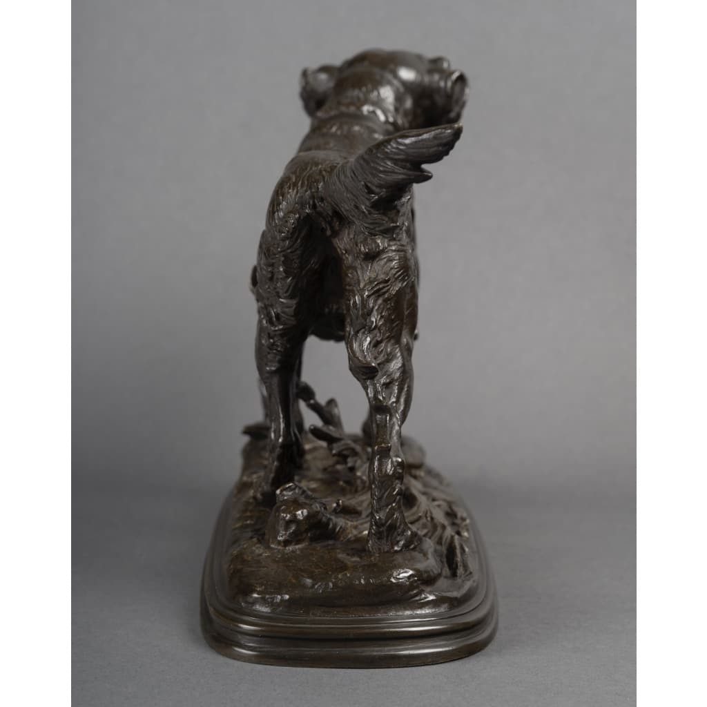 Sculpture – Chien épagneul à l’affût , Paul – Édouard Delabrièrre (1829-1912) – Bronze | Biron 