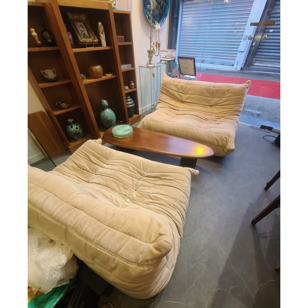 Paire de canapés deux places Togo par Michel Ducaroy pour Ligne Roset , 1973 | Biron 