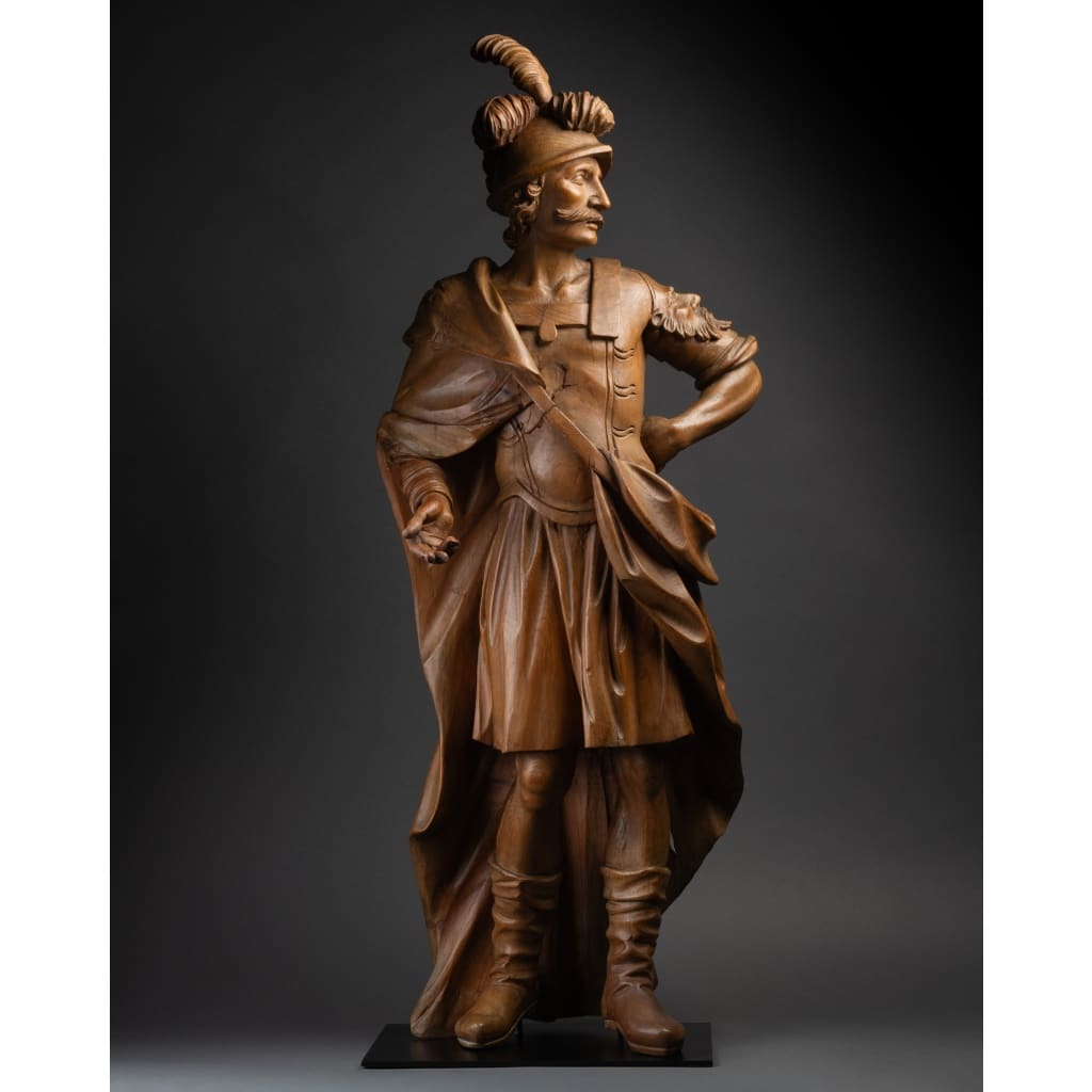Saint Florian – Sculpture en pin cembro, travail alpin (France ou Italie) du 17e siècle | Biron 