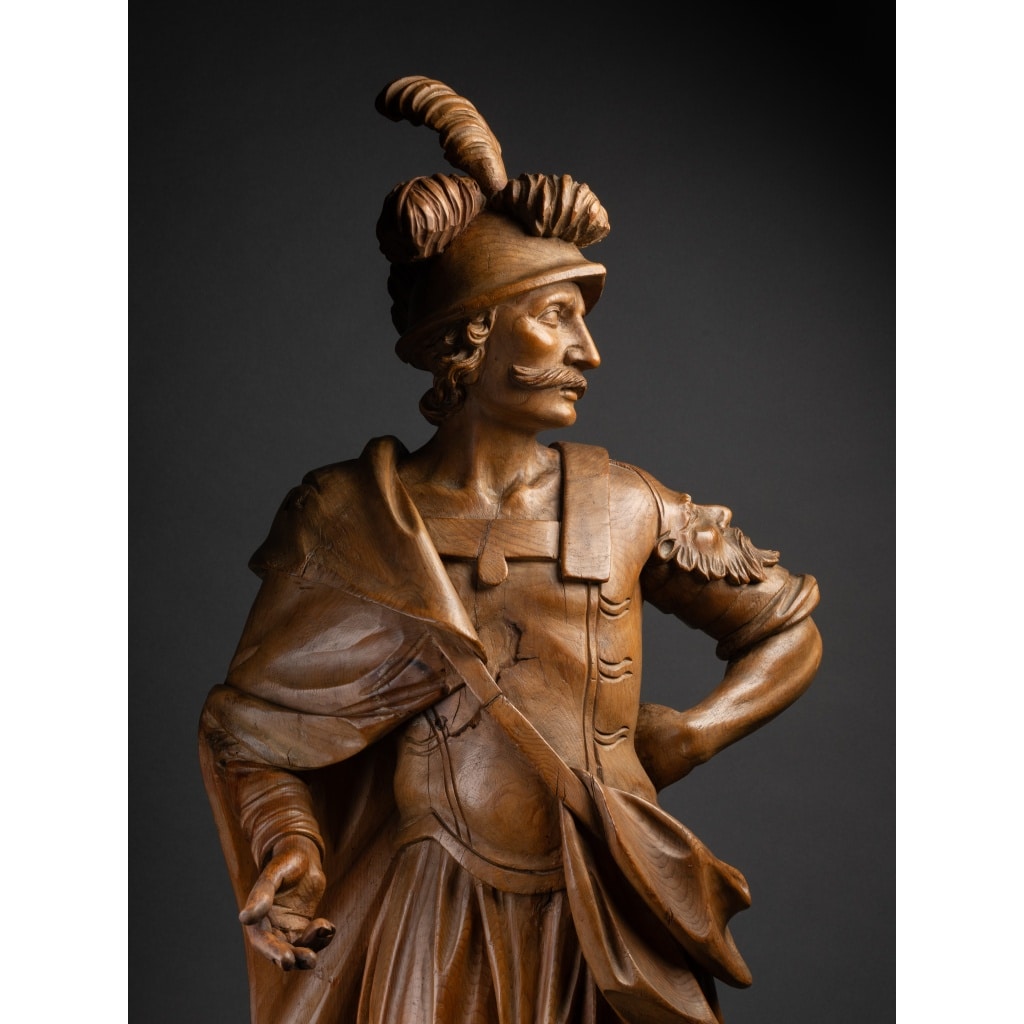 Saint Florian – Sculpture en pin cembro, travail alpin (France ou Italie) du 17e siècle | Biron 