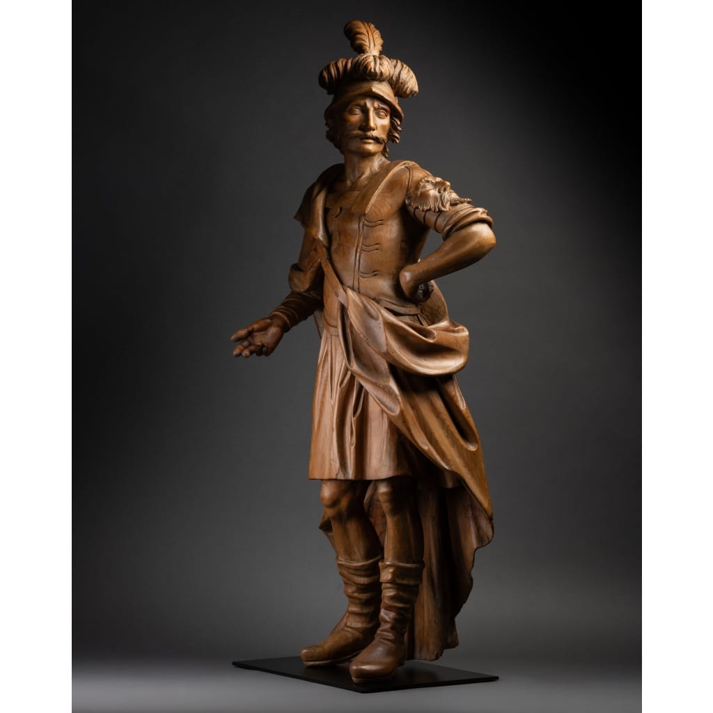 Saint Florian – Sculpture en pin cembro, travail alpin (France ou Italie) du 17e siècle | Biron 
