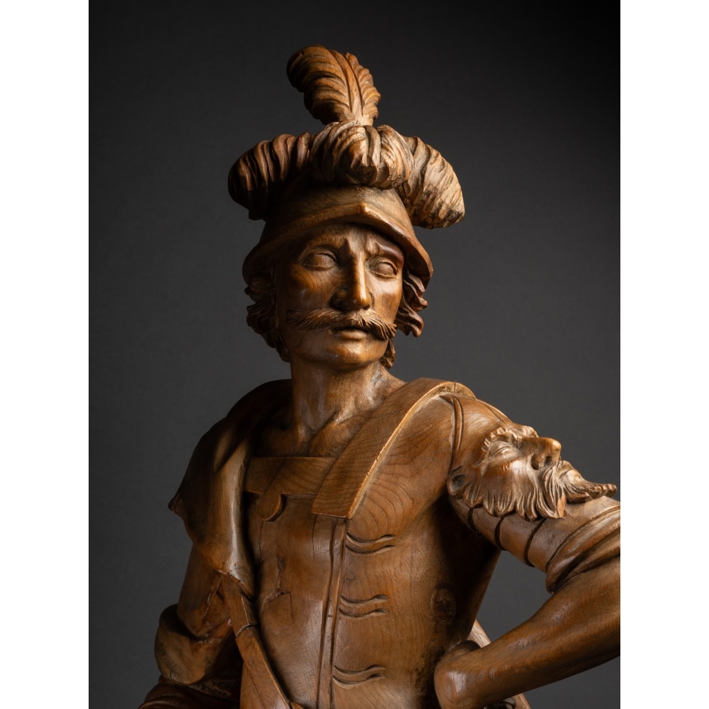 Saint Florian – Sculpture en pin cembro, travail alpin (France ou Italie) du 17e siècle | Biron 