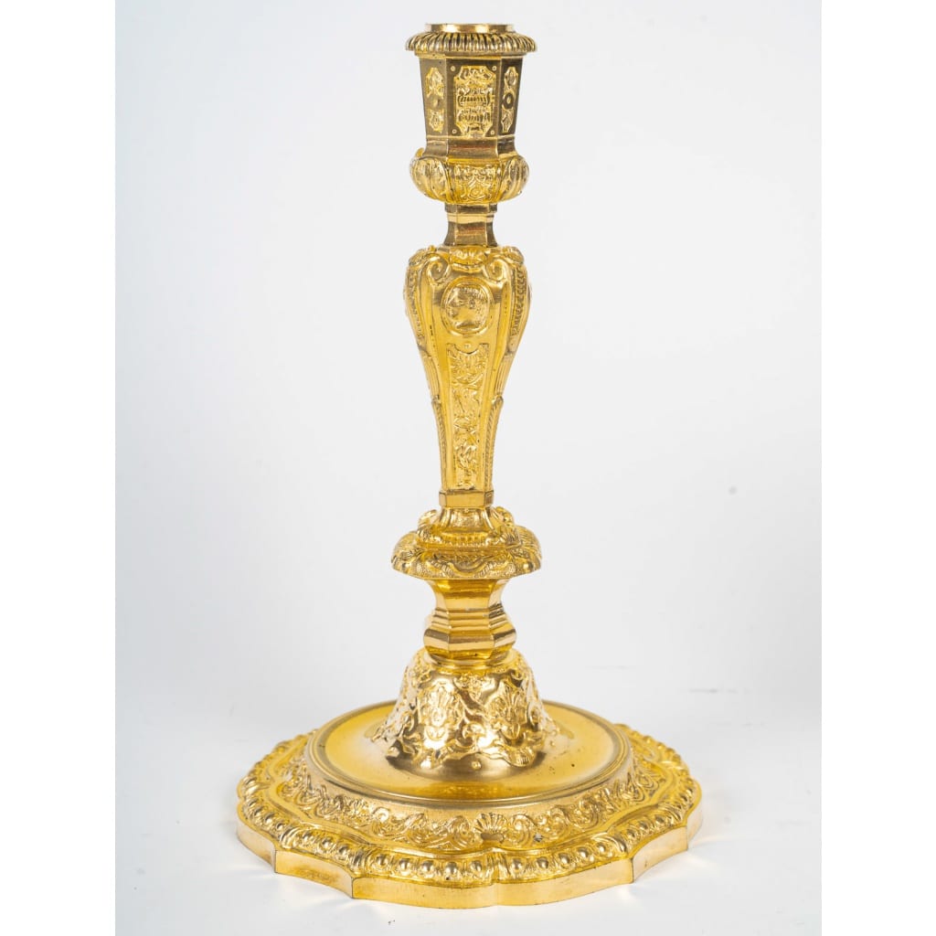Paire d’appliques dite Aux Zéphyrs en bronze ciselé et doré XIXème siècle | Biron 