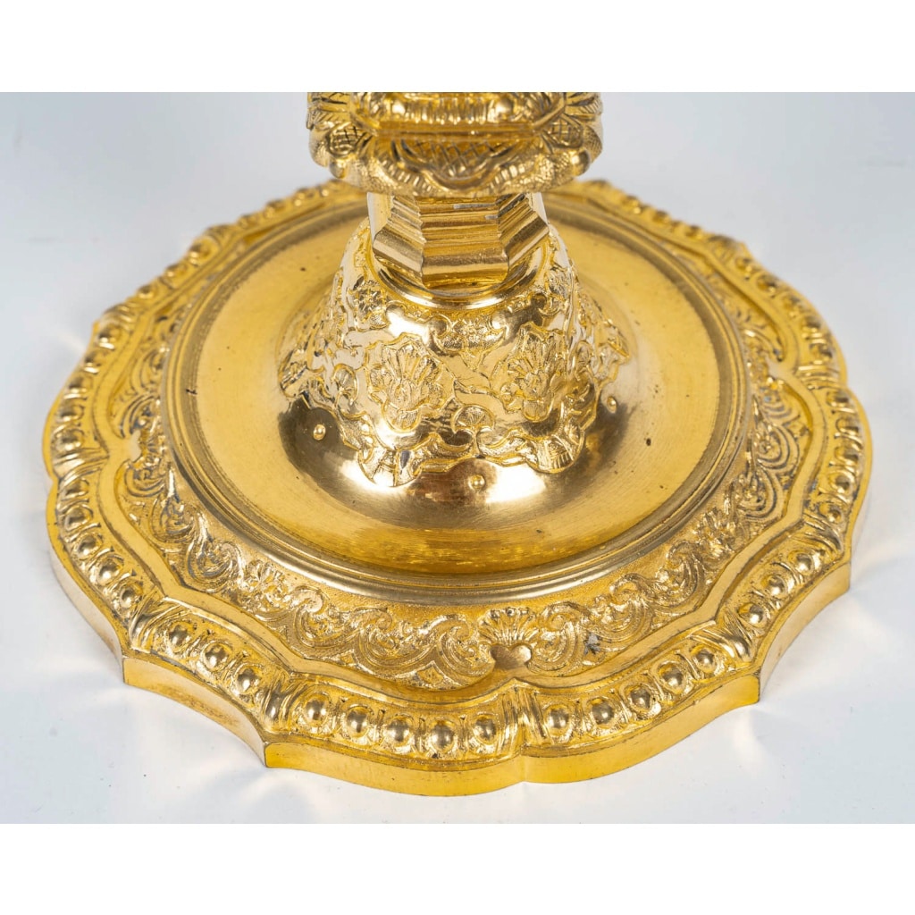 Paire d’appliques dite Aux Zéphyrs en bronze ciselé et doré XIXème siècle | Biron 