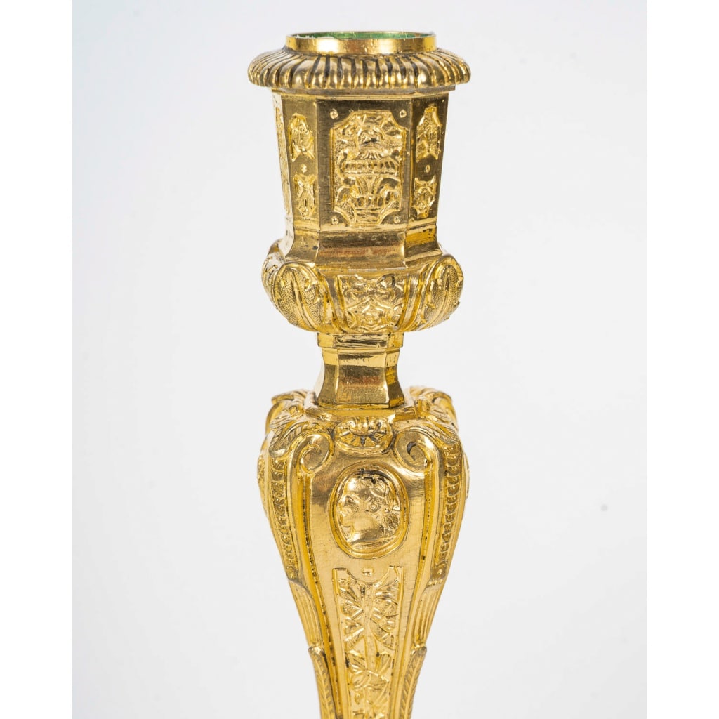 Paire d’appliques dite Aux Zéphyrs en bronze ciselé et doré XIXème siècle | Biron 