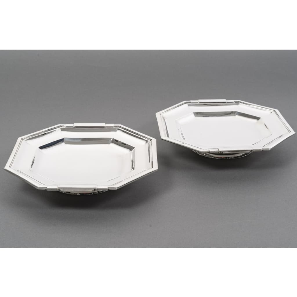 LAPPARRA – Paire de coupes sur pied argent massif XXe ART DECO | Biron 