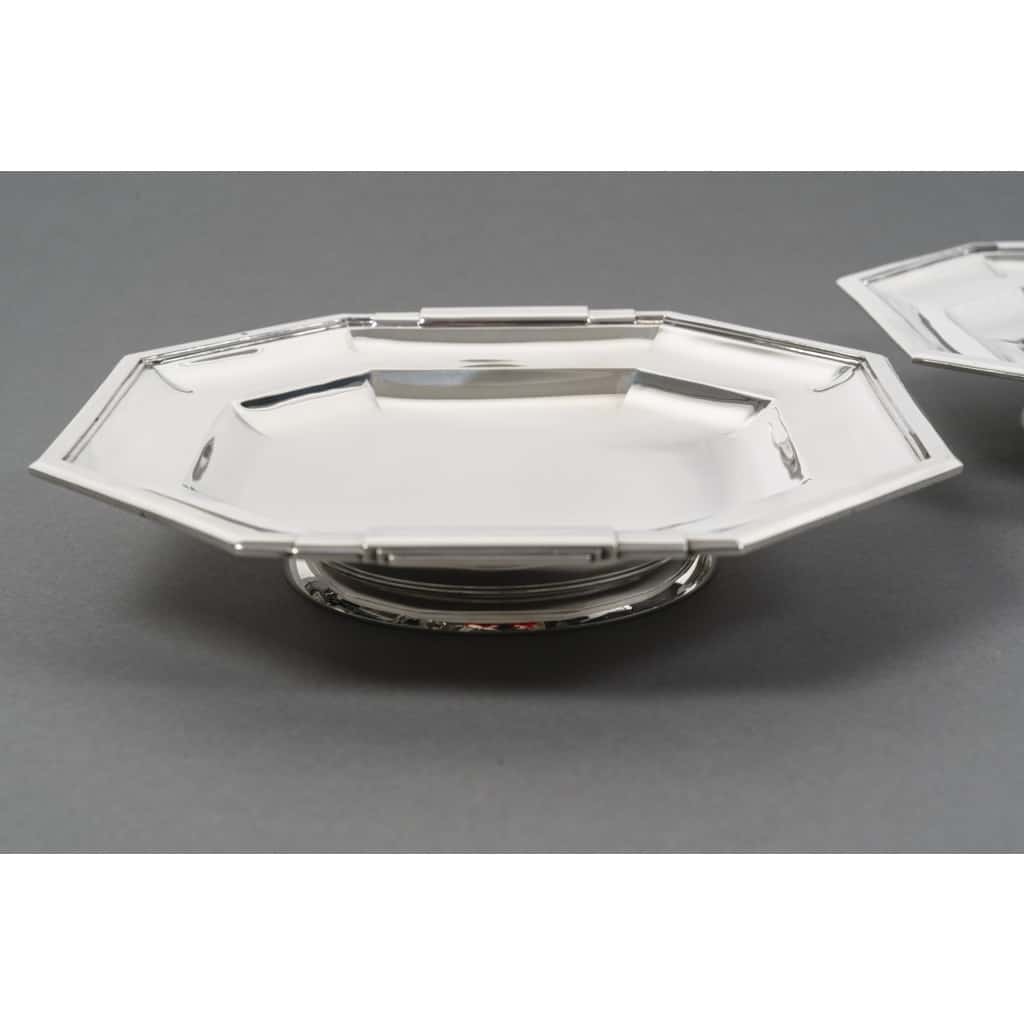 LAPPARRA – Paire de coupes sur pied argent massif XXe ART DECO | Biron 