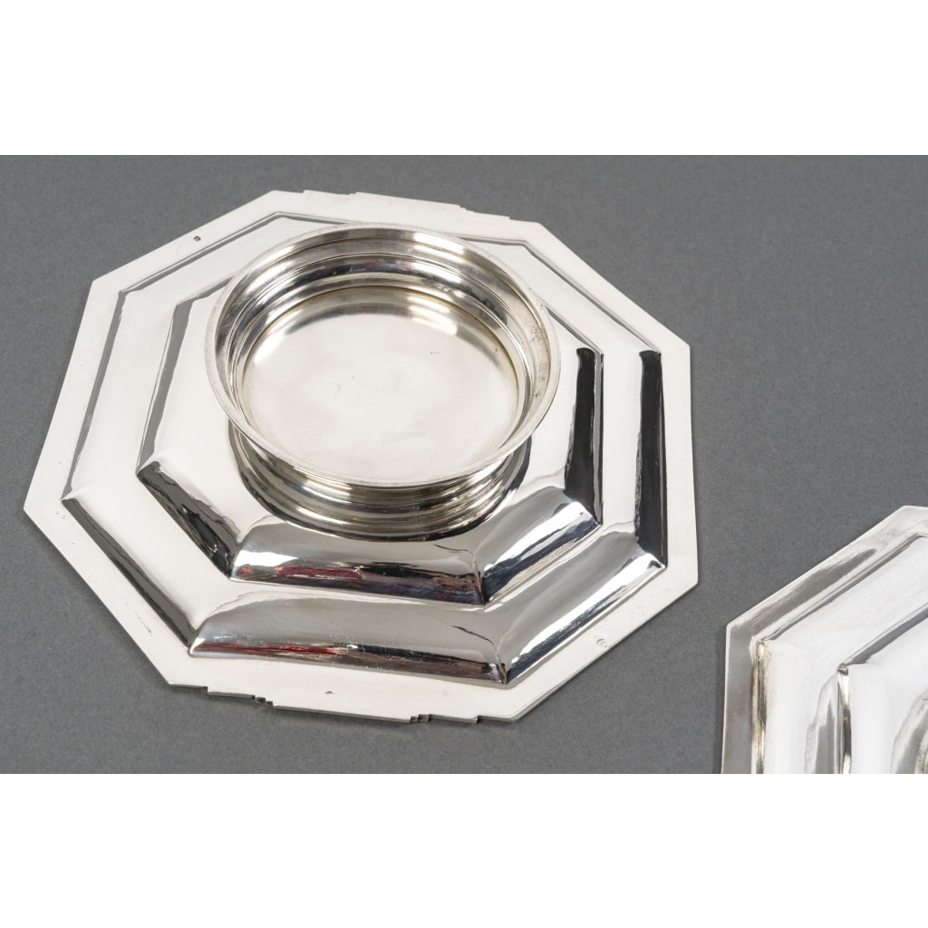 LAPPARRA – Paire de coupes sur pied argent massif XXe ART DECO | Biron 