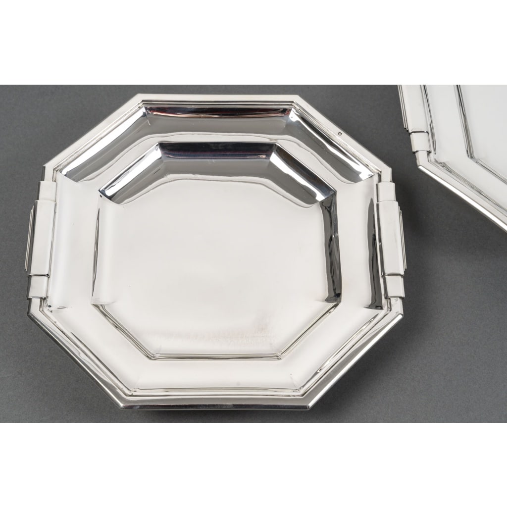 LAPPARRA – Paire de coupes sur pied argent massif XXe ART DECO | Biron 