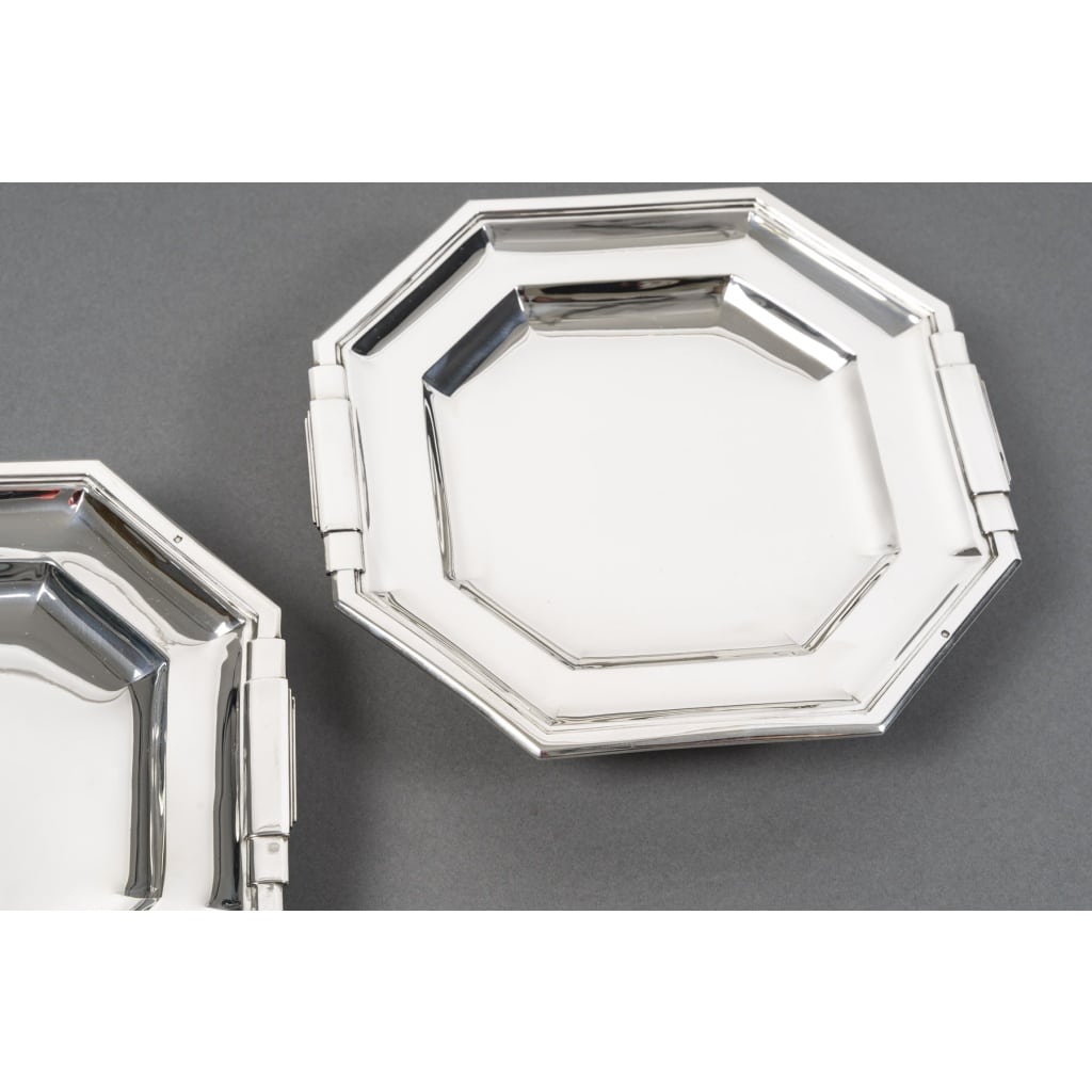 LAPPARRA – Paire de coupes sur pied argent massif XXe ART DECO | Biron 