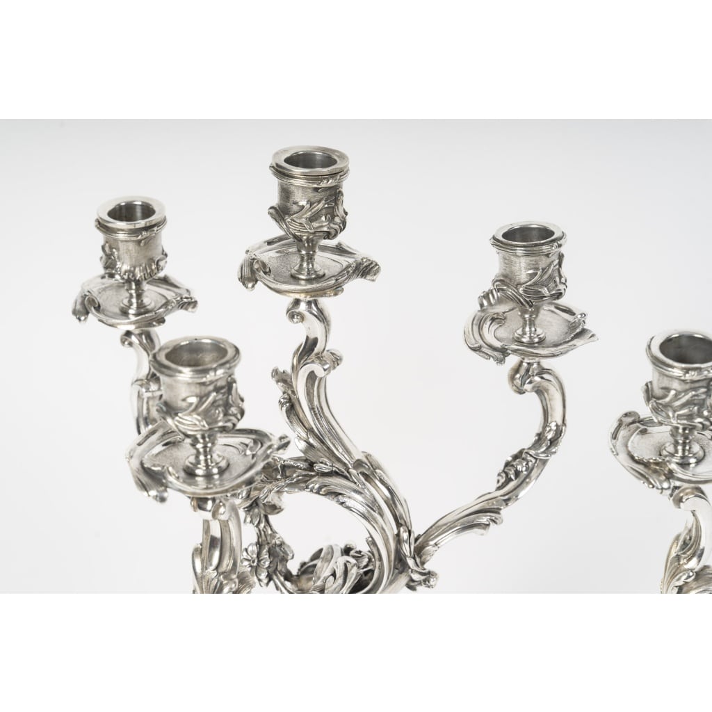 HARLEUX – Paire de candélabres Louis XV Epoque NAPOLEON III, XIXe | Biron 