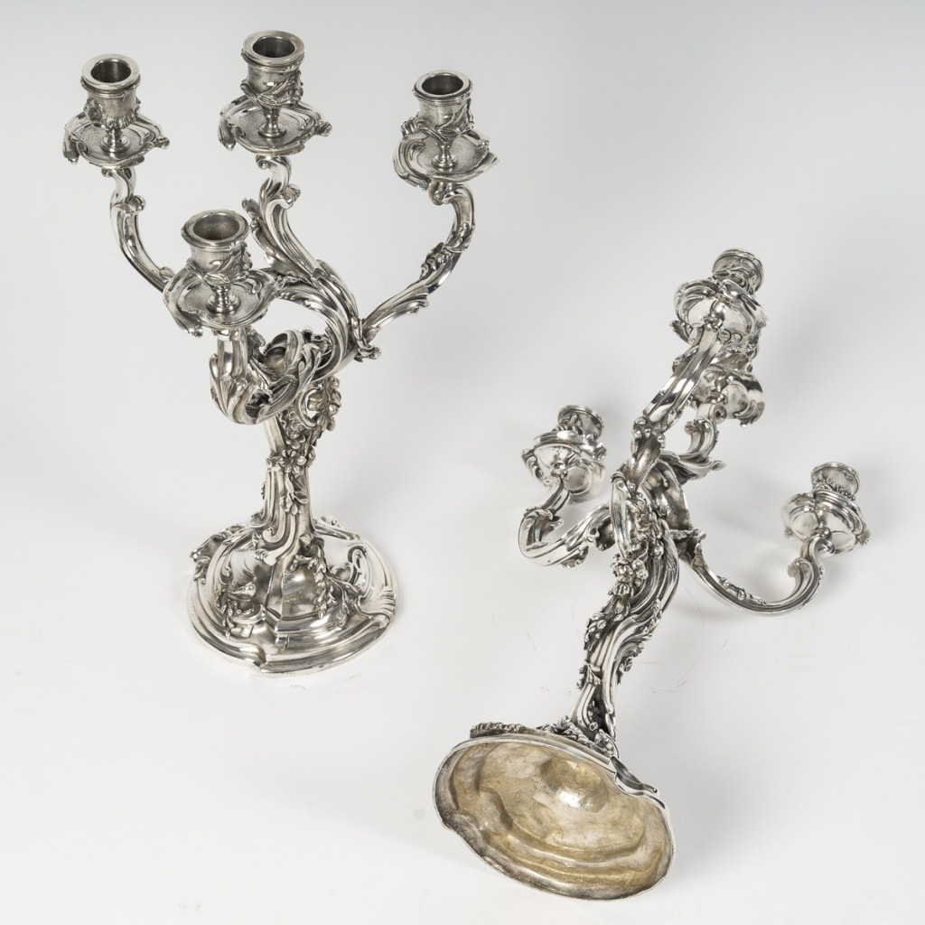 HARLEUX – Paire de candélabres Louis XV Epoque NAPOLEON III, XIXe | Biron 
