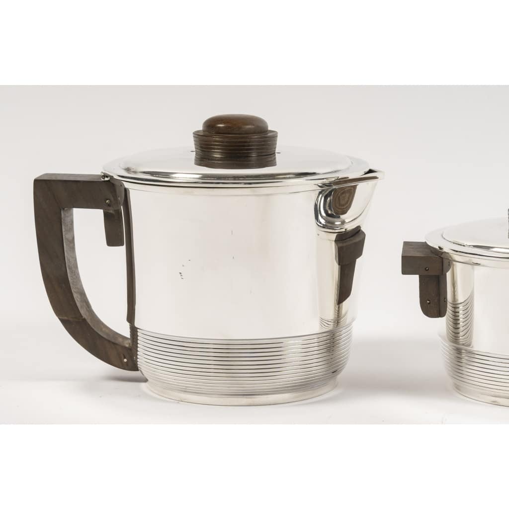 Fouquet Lapar – Service thé café 3 pièces argent massif ART DECO | Biron 
