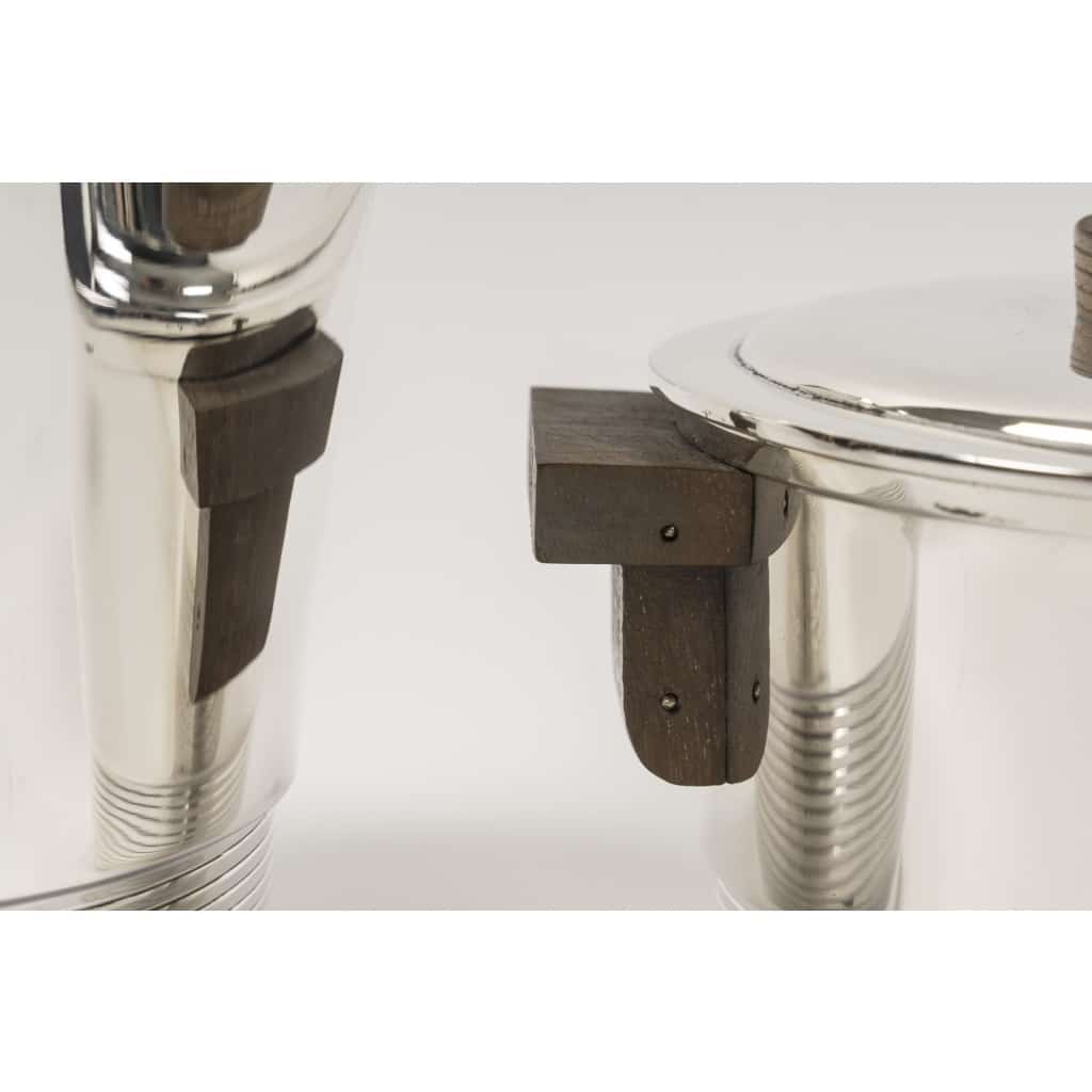 Fouquet Lapar – Service thé café 3 pièces argent massif ART DECO | Biron 