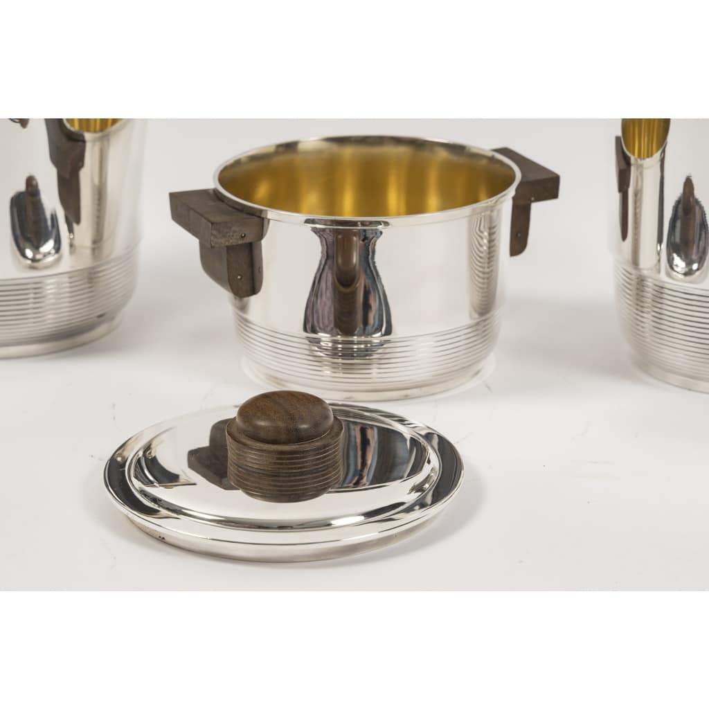 Fouquet Lapar – Service thé café 3 pièces argent massif ART DECO | Biron 