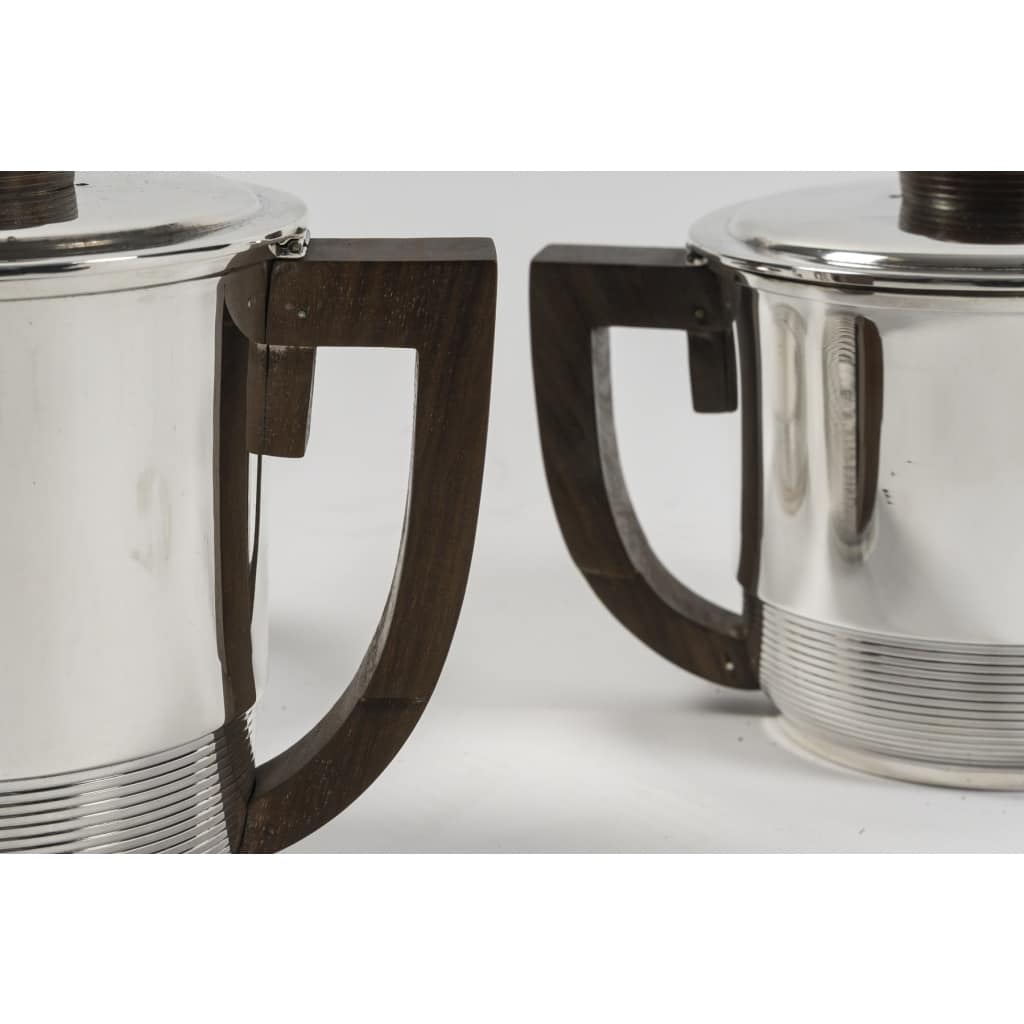 Fouquet Lapar – Service thé café 3 pièces argent massif ART DECO | Biron 