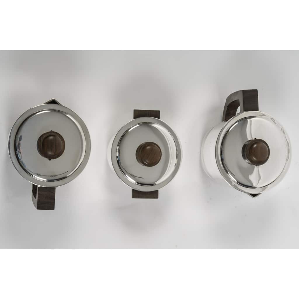 Fouquet Lapar – Service thé café 3 pièces argent massif ART DECO | Biron 