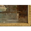 Gustave Mascart (1834-1914) Promenade bucolique au pied de la Tour à Poudre de Bruges huile sur bois vers 1900 | Biron 