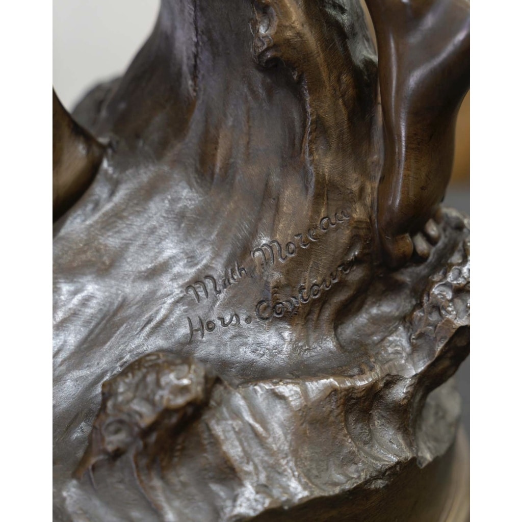 Sculpture – Élégante À La Lyre , Mathurin Moreau (1822-1912) – Bronze | Biron 