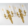 Paire d’Appliques en Bronze Ciselé et Doré à Deux Bras de Lumières d’Époque Louis XVI vers 1780 | Biron 